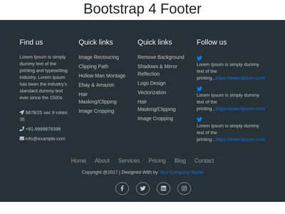 Bootstrap 4.0 footer